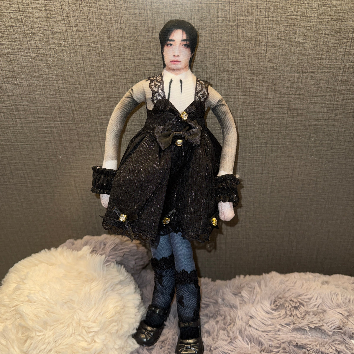 Black Lace Doll Outfit Set — Clothes & Accessories Only