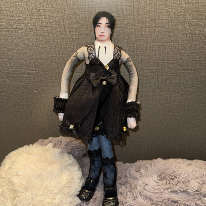 Black Lace Doll Outfit Set — Clothes & Accessories Only